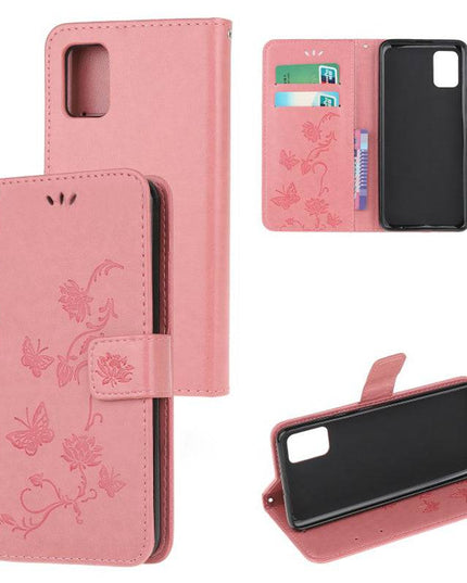 Imprint Butterfly Flower Leather Mobile Phone Case for iPhone 12Mini - Libiyi